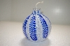 +MBA #14-183   Beautiful Hand Blown Glass Witch Ball Oil Lamp