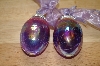 +MBA #15-027  MBA # 15-027  Set Of 2 Hand Blown Crackle Glass Egg Ornaments
