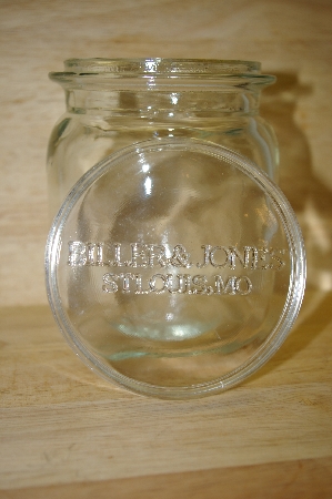 +MBA #14-112A     " 2004  Biller & Jones Clear Glass Canister With Glass Lid