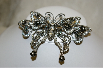 + Large Black & White Crystal Butterfly Pendant