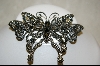 +  Black & Smoky Grey Crystal Butterfly Pendant