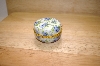 +MBA #14-027A  "Blue Roses Round Porcelain Trinket Box With Candle