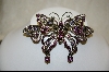 + MBA #PL-BFP  "Purple & Lavender Crystal Butterfly Brooch 