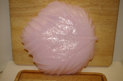 +MBA #14-091    "Pink Milk Glass Leaf Shaped Candy Dish