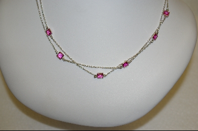 +  Charles Winston Princess Cut Created Pink Sapphire Necklace, Earrings & Ring Set