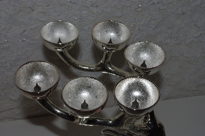 +MBA #14-086 "Set Of 2 Large Polished Stainless  Steel Reindeer Candle Holders"