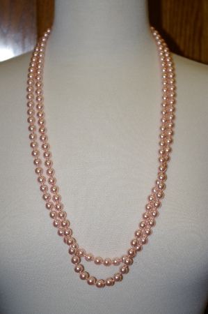 +MBA #16-677  30" Strand Pink Glass Pearls