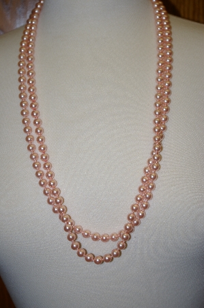 +MBA #16-677  30" Strand Pink Glass Pearls