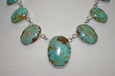 +  22" Green Turquoise 21 Stone Artist Signed Necklace