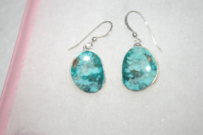 +MBA #16-649  Beautiful Blue Turquoise Artist Signed Earrings