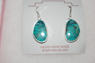 +MBA #16-657  Beautiful Blue Turquoise Artist Signed Earrings