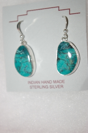 +MBA #16-657  Beautiful Blue Turquoise Artist Signed Earrings