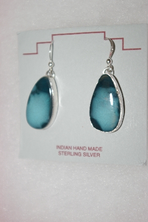 +MBA #16-654  Beautiful Artist "P"  Signed Blue Turquoise Earrings