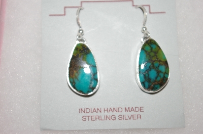 +MBA #16-660  Beautiful Blue Turquoise Artist Signed Earrings