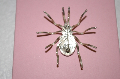 +MBA #16-633   "Artist "E. Spencer"  Signed Blue Turquoise Spider Pin