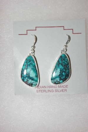 +MBA #16-666  Blue Artist Signed Turquoise Earrings