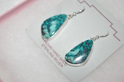 +MBA #16-666  Blue Artist Signed Turquoise Earrings