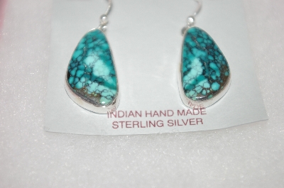 +MBA #16-666  Blue Artist Signed Turquoise Earrings