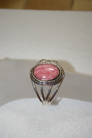 +MBA #16-241  Artist "Billte"  Signed  Pink Rhodochrosite Hand Made Bracelet