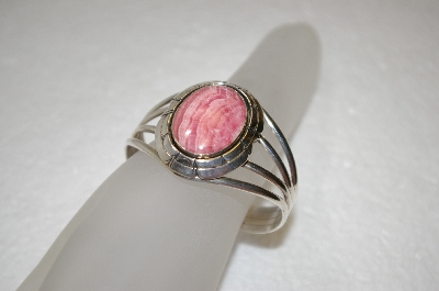 +MBA #16-241  Artist "Billte"  Signed  Pink Rhodochrosite Hand Made Bracelet