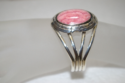 +MBA #16-241  Artist "Billte"  Signed  Pink Rhodochrosite Hand Made Bracelet