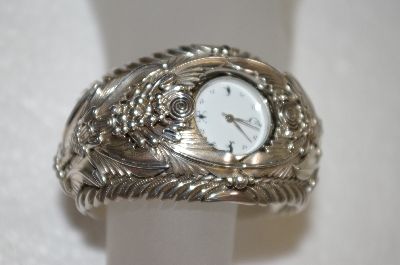 +MBA #16-308  Beautiful Solid Silver Artist "ADC"  Signed & Designed Cuff Watch