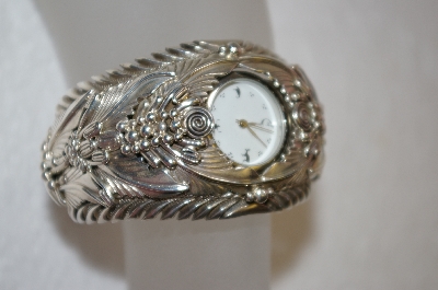 +MBA #16-308  Beautiful Solid Silver Artist "ADC"  Signed & Designed Cuff Watch