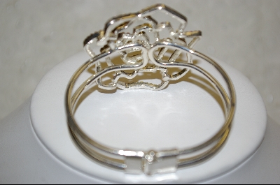 + Pink Crystal Rose Cuff Bracelet
