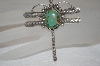 + MBA #16-160  "Green Turquoise Fancy Artist "AC"  Signed Dragonfly Pin