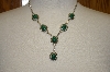 +MBA #16-097  Artist Signed Malachite Necklace & Matching Earrings