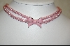 +MBA #MJ-P  Majestic Pink Simulated Two Strand Bow Necklace