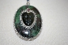 +MBA #16-231  Sterling Zoisite,Obsidian & Rubellite Hand Made Pendant