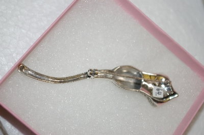 +MBA #16-225  Sterling Marcasite Rose Bud Pin