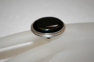 +MBA #16-327   Large Black Onyx & Sterling Ring