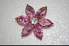 " SOLD"  Pink CZ Flower Pin/Pendant