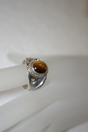 +MBA #16-269  Artist "Jaun Guerro" Signed Tiger Eye Ring
