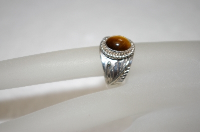 +MBA #16-269  Artist "Jaun Guerro" Signed Tiger Eye Ring