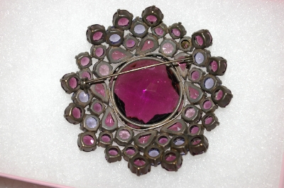 +MBA #16-477  Antique Purple Glass Brooch