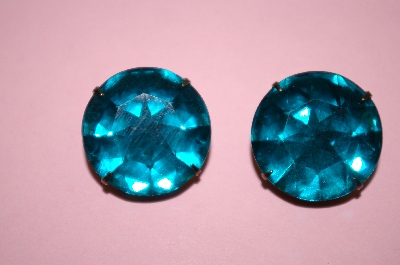 +MBA #16-509  "Schreiner New York Antique Green Glass Clip On Earrings