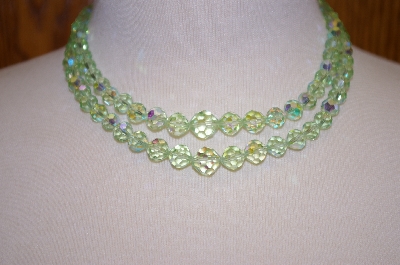 +MBA #16-448  "Green Crystal Double Row Necklace