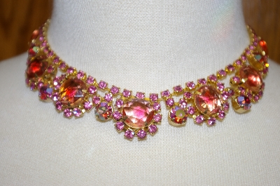 +MBA #16-414  Antique Pink Rhinestone Chocker