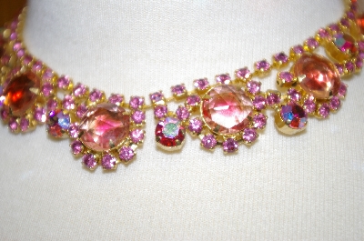 +MBA #16-414  Antique Pink Rhinestone Chocker