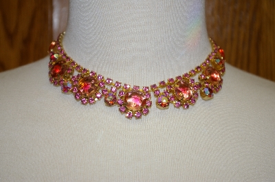 +MBA #16-414  Antique Pink Rhinestone Chocker