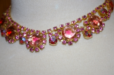 +MBA #16-414  Antique Pink Rhinestone Chocker