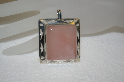 +MBA #RQ   Square Cut Rose Quartz Pendant