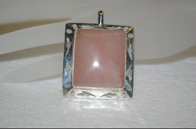 +MBA #RQ   Square Cut Rose Quartz Pendant