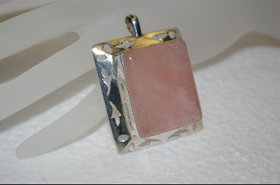 +MBA #RQ   Square Cut Rose Quartz Pendant