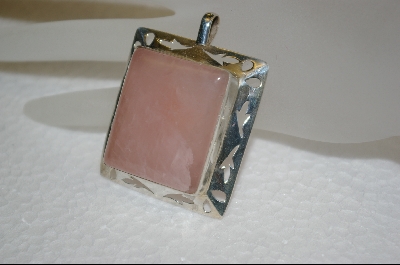 +MBA #RQ   Square Cut Rose Quartz Pendant
