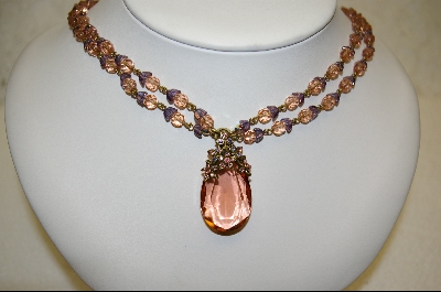 +Sweet Romance Pink Crystal And Glass Bead Necklace
