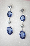 Charles Winston Lavender & Clear CZ Dangle Earrings